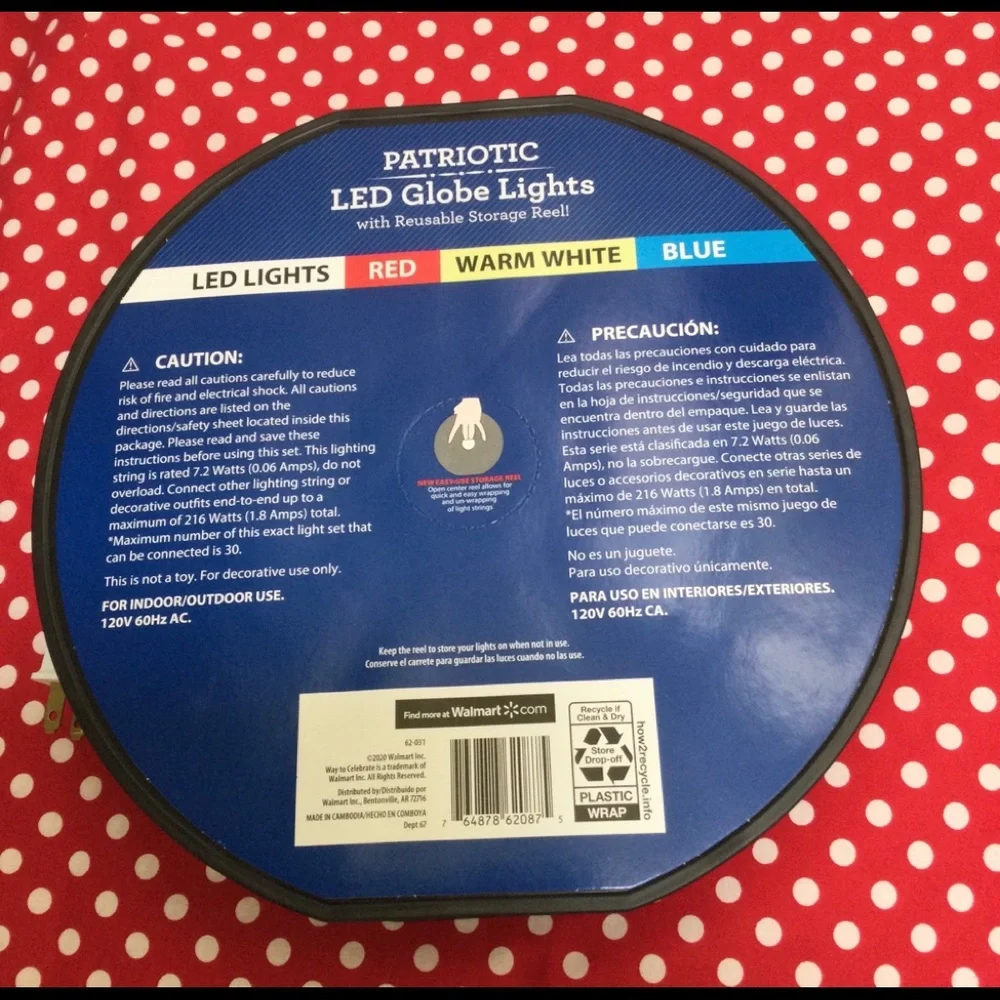 Patriotic Globe 🌎 LED Lights. 100pcs